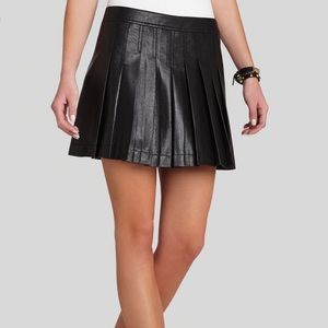 BCBG leather pleated skirt